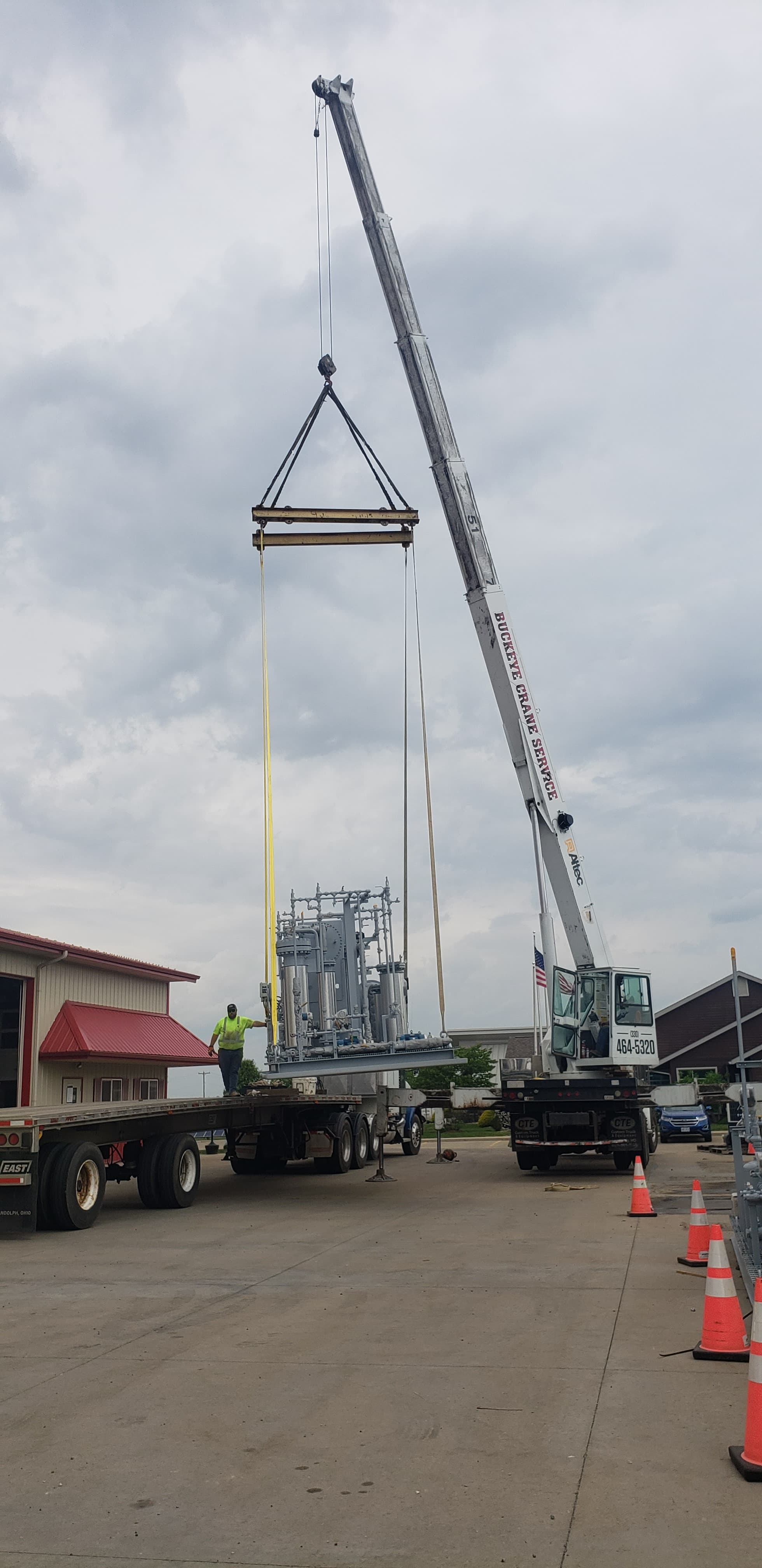 Buckeye Crane Service crane on a commercial job site